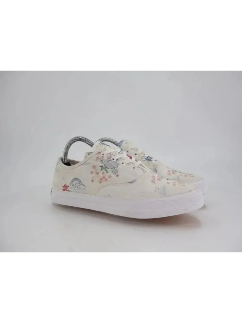 Reformation Hazel Canvas Sneakers Women’s Floral Embroidered Low Top Shoes Sz 10